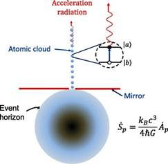 Scientists have explored novel quantum effects on the radiation emitted from a black hole due to atoms freely falling into it