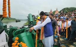 Dredging work started on National Waterway 44 (Ichamati River) in West Bengal