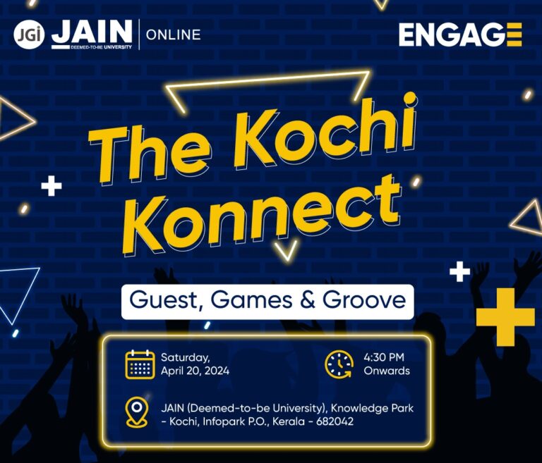 JAIN Online to organize ‘The Kochi Konnect’ – An event with a unique blend of entertainment and networking!