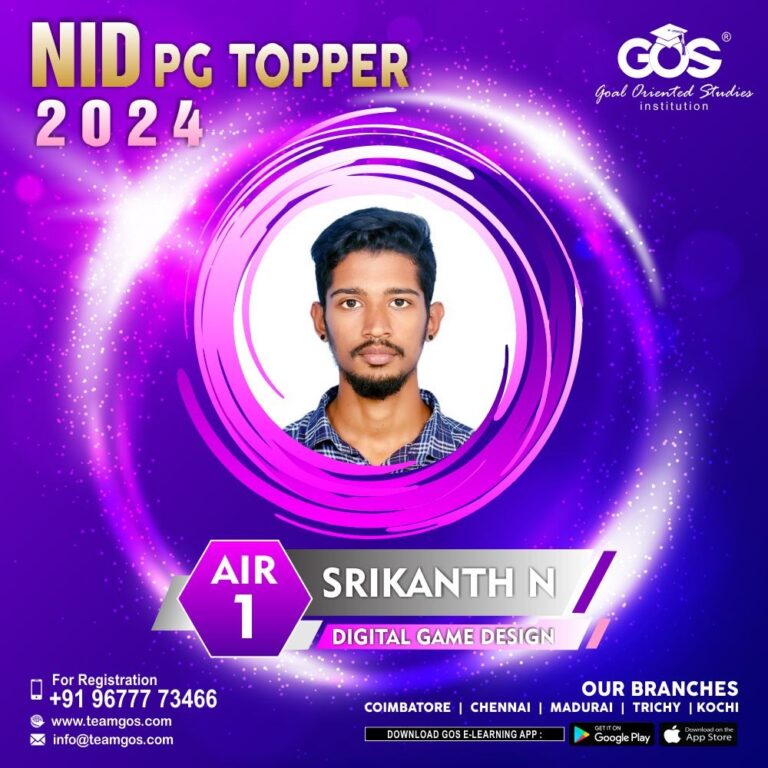 SRIKANTH: Scaling the Pinnacle of NID Exam Success with GOS Institution